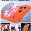 Faiono Magnetic for iPhone 17 Pro Case [Full Camera Protection][Military-Grade Protection][Compatible with MagSafe] Shockproof Protective Slim Phone Case for iPhone 17 Pro, Orange