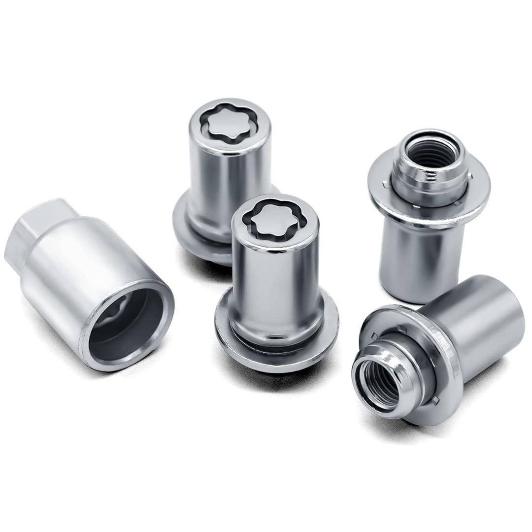 00276-00901, Wheel Lock Lug Nuts Set M12 x 1.5, Compatible with 2000-2024 Toyota 4Runner Corolla FJ Cruiser Highlander Matrix Sequoia Solara Tacoma Tundra & Lexus GS300 GS400 GS430 GX460 GX470 SC430 (Silver)