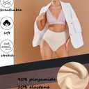 FINETOO Women Underwear High Waisted Thongs Tummy Control Seamless Thongs Shapewear No Show Panties 4 Pack S-3XL