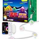 EDISHINE 200FT Permanent Outdoor Lights Cuttable, 120 LED Smart RGB+IC+Warm White Eave Light, 111+ Scene Mode, APP+Voice+Remote Control, IP67 Waterproof for House New Year Decor, Alexa Google Enable