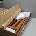 Fully Assembled Walnut Luggage Racks Set of 2, 5 Nylon Straps Folding Suitcase Stand, Bamboo Luggage Stands with Storage Shelf, Ideal for Guest Room, Bedroom, Hotel