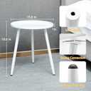 Linpla End/Side Tables - Small Round Accent Table, Metal White Narrow Night Stands with 3 Legs, Ideal for Any Room-Side Tables Living Room, Bedroom, Plant Stand Balcony, Indoor & Outdoor, 15.8 inches x 15.8 inches x 18.9 inches
