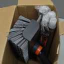 Floor Scrub Brush with Long Handle, 3 in 1 Scrape and Heavy-Duty Stiff Bristle Scrubber Brush for Cleaning Shower Bathroom, Patio, Pool, Garage, Kitchen, Wall and Deck (Gray, 1 Pack)