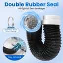 5FT Dryer Vent Hose, Heavy Duty 6-Layer Flexible Aluminum Dryer Duct with 4 Inch Rubber Seal Connectors, Heat Resistant Easy-Install Exhaust Hose for Tight Spaces, Universal Dryer Vent Kit