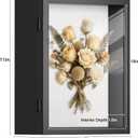 9x11 Shadow Box Frame with Shatter-Resistant Glass, Shadow Box Display Case with Soft Linen Back for Tabletop and Wall Display, Memory Box Display Case for Flower, Tickets, Magazine and 3D Items