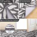 Ileading Hallway Runner Rug 2x6ft Kitchen Floor Mat Modern Leaves Non Slip Throw Rugs Busy Traffic Extended Indoor Doormat Machine Washable Accent Carpet for Laundry Bedroom(Grey)