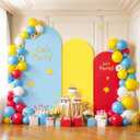 Red Yellow Blue Arch Backdrop Cover Set of 3 Spandex Photo Arch Covers Stretchy Backdrop Baby Shower Birthday Party Arch Covers 7.2 6.6 6 FT Arch Stand Cover Bridal Shower Banquet Decoration