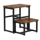 Toddler 2 Step Stool, Kids Wooden 2 Step Stools for Bathroom, Kitchen, Bedroom and Living Room, Heavy Duty Tall Stepping Stool for High Beds and Toilet up to 450-LBS, Brown 