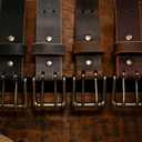 Mens Classic Leather Belt, Double Prong Retro Style, Antique Nickel Buckle, 1  Width, Amish handmade in the USA (Black)