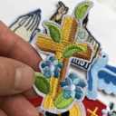 Minason Embroidered Iron-on Patches for Clothing: 9Pcs Bible Cross Jesus Sew on/Iron on Applique Repair Patch DIY Craft Accessories for Clothes Jacket Jeans Backpacks