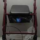 Medline Steel Rollator Walker with Seat, Burgundy, 350 lb. Weight Capacity, 6 Wheels, Foldable, Height Adjustable Handles, Rolling Walker for Seniors, Walker for Mobility Impaired