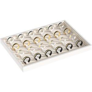 Drawer Jewelry Organizers And Storage,Velvet Bracelet And Ring Display Small Tray,Dresser Jewelry Drawer Organizer Inserts Containers,Earring And Necklace Holder Box (Beige 24 Grids Ring)
