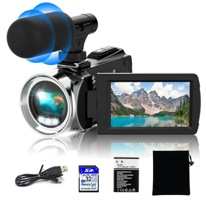 Video Camera Camcorder HD 4K 48MP Video Recorder Camera Vlogging Camera for YouTube Camcorders Video Camera for Kids with 3.0" LCD Screen,18X Digital Zoom and 32G SD Card