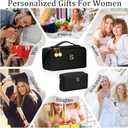 Birthday Gifts for Women Teen Girl, Personalized Initial Makeup Organizer Bag Set, Open Flat Travel Cosmetic Bag With Clear Divider and Handle(Black,S)