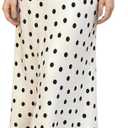 GORGLITTER Women's Polka Dots Maxi Skirt Vintage Elegant Pencil Flowy Long Skirts (L)