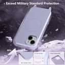 Magnetic Crossbody Case for iPhone 14 Plus/15 Plus 6.7", Liquid Silicone Case with Adjustable Shoulder Neck Lanyard Strap,[Compatible with MagSafe] Shockproof Protective Phone Cover-Purple