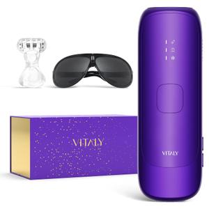 IPL Laser Hair Removal Device For Women: Permanent Hair Removal With Ice-Cooling Care Function, to 999,999 Flashes Nearly Painless & Long-Lasting Results For Fast Full Body, Holiday Gifts Purple (Off White)