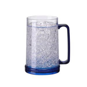 Granatan Beer Mugs with Gel Freezer 16 oz, Double Walled Beer Mugs with Handles, Color Handles Set Of 1