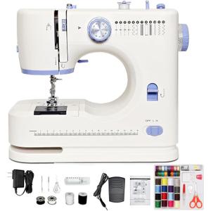 Sewing Machine with 12 Built-in, Stitches & 2 Speed(High-Low Speeds) Sewing Machine for Beginners with Accessory Kit,with Foot PedalLEDLight