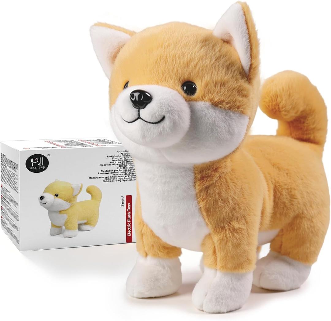 Electronic Plush Puppy Dog Toy, Jumping Barking Robot Dog, Cute Talking Stuffed Animal, Christmas Birthday Gifts Toy for Kids Aged 1 2 3