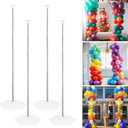 Balloon Column Stand Set of 4, 6.6ft Adjustable Balloon Stand kit with Base Telescopic for Baby Shower Wedding Birthday Graduation Party Decorations (4)