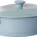 KitchenAid KCTI40CRGB Traditional Cast Iron Casserole Cookware, 6 quart, Glacier Blue