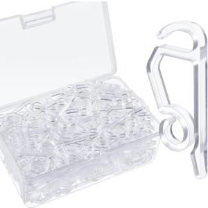 Marsui 200 Pieces Christmas Light Clips Outdoor Gutter Hooks Plastic Seasonal Weatherproof Clips Holiday Fence Hooks for Christmas Roof Tree Outside Hanging String Lights (Clear)