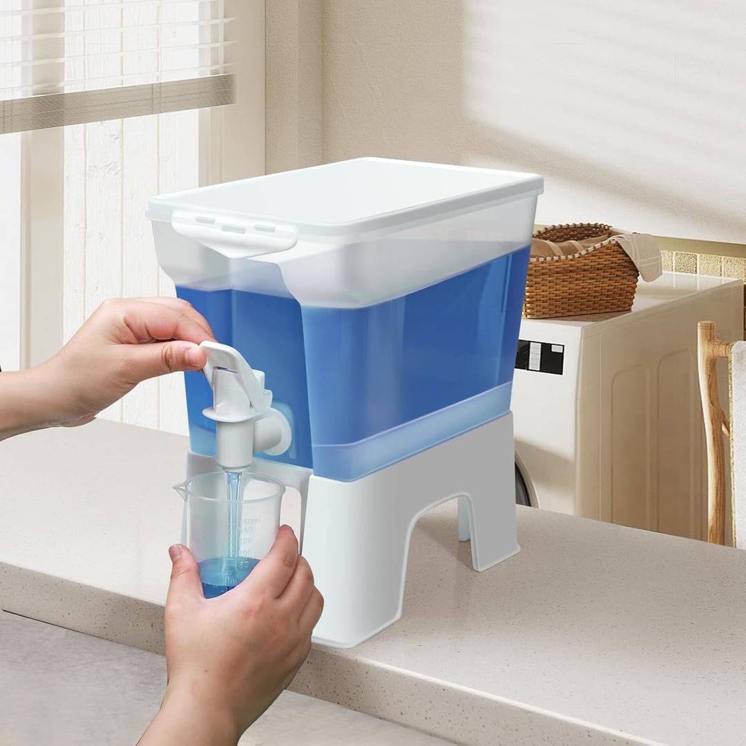 Conworld Laundry Detergent Dispenser, Liquid Laundry Detergent Dispenser for Laundry Room Organization, Fabric Softener Dispenser with a Cup - High Flow Rate, Not Easy to Leak (1 Pcs)