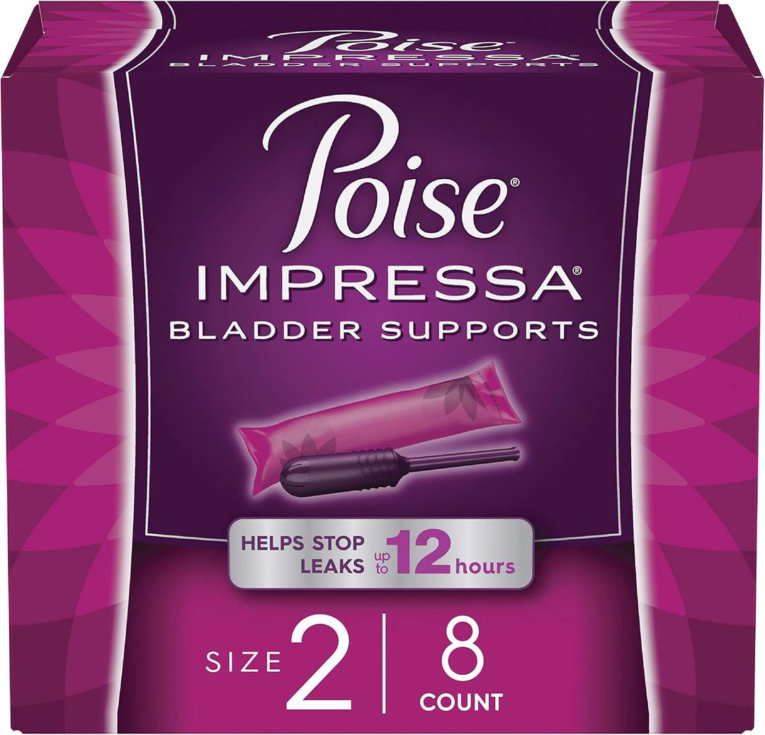 Poise Impressa Incontinence Bladder Support for Women, Bladder Control, Size 2, 8 Count