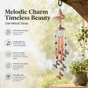 Retro Wind Chimes Metal Pipe Musical Wind Chimes for Outside Suitable Garden Decor、Home Decor Patio Decoration，Wind Catcher Friends Gift Condolence Gifts with Soothing Sound (Bronze-Butterfly)