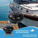 Dock Bumpers Wheel, Dock Corner Bumper Wheel for Docking Pontoon Boat, 18'' Inflatable Dock Fender Wheels,Can Roll Smoothly, Includes Heavy-Duty Hardware, Air Pump and Cover (Black, 18 inch diameter)