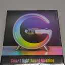 Smart Table Lamp with 4-in-1 Wireless Charger, Night Light, Bluetooth Speaker, Alarm Clock, App Control, Office, Bedroom, Home Decor (Black)