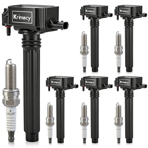 Krimocy UF648 Ignition Coil Packs and Iridium Spark Plugs Fit for Chrysler 200 300 TOWN & COUNTRY/Dodge Avenger Challenger Charger Durango Grand Caravan Journey/Jeep Wrangler/Ram 1500 2500 3500