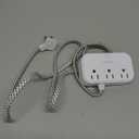 One Beat 1 Pack Cruise Essentials,5 Ft Flat Extension Cord, 3 Outlets 4 USB Ports(2 USB C) Flat Plug Power Strip,USB Charging Station with Non Surge Protector for Cruise Ship,Travel,Dorm Essentials (White)