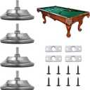 4pcs Pool Table Leg Levelers, 5-Inch Billiard Table Leg Leveling Risers, Adjustable Height, Heavy-Duty Table Leveling Feet for Pool Tables, Ping-Pong Tables, Soccer Tables