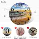 TAHEAT Beach Waves in The Sunset Wall Clock, Silent Non Ticking Battery Operated Clocks, Easy to Read Decorative Wall Clock for Bedroom/Kitchen/Living Room/Bathroom, 14 Inch