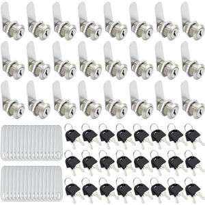 30 Pack Cabinet Locks with Keys, 5/8" Cam Locks Keyed Alike Tool Box Lock for Mailbox Toolbox Pickup Trucks Cabinet Cam Toolbox Lock Replacement Set, Zinc Alloy