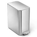 simplehuman Slim Step Can, 5L / 1.3 Gallon Compact Bathroom Trash Can, Liner Pocket®, Sleek Internal Hinge, 150,000-Step All-Steel Pedal, Lid Shox® Silent Close, Brushed Stainless Steel