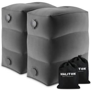 Maliton Inflatable Foot Rest Pillow for Air Travel, Toddler Airplane Travel Essentials, Car Seat Foot Rest for Kids, Adjustable Height Leg Rest Pillow for Airplane, Home, Office(Dark Grey, 2 Pack)