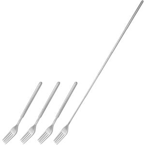 4 Pcs Extendable Forks,Stainless Steel Fork Long Cutlery Retractable Cutlery Fork Extensions, For Dinner Pasta Dessert Salad Fruit Dessert 9 To 25.4 Long