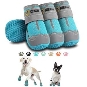 Hcpet Dog Shoes for Large Dogs, Breathable Dog Booties for Small Medium Dogs, Anti-Slip Dog Boots & Paw Protectors for Hot Pavement Winter Snow Hiking with Reflective Straps Blue Size 6