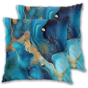 Marble Throw Pillow Covers 18 X 18 Inch Set of 2 Pillow Cases Decoration Cushion Cover for Sofa Bedroom Living Room Outdoor
