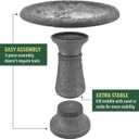 Arcadia Garden Products BB05 Fiberclay Bird Bath Outdoor Garden Decor, Antique Vintage Weather Resistant Water Bowl for Backyard and Patio and, 20-inch Tall, Black