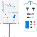 MAKELLO Rolling Whiteboard 3' x 2', Height Adjustable Dry Erase Board on Wheels, Mobile White Board for Office School Classroom Home Restaurant, Aluminum Frame, 36x24 in