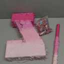 Sratte Number Piata Pink Piata Birthday Decorations Gradient with Stick Blindfold Confetti for Girls Boys Birthday Anniversary Party Decorations Supplies(Number 7)