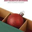 128 Ornament Storage Box, Adjustable Dividers, Stackable Holiday Ornament Organizer with Lid, Durable Fabric Bin for Christmas Decorations  Reinforced Handles, Dustproof, Space-Saving Design (Green)