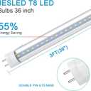 JESLED 36 Inch LED Tube Light, 3FT T8 Hybrid Type A+B, 14W 1600LM 5000K Daylight, Plug & Play or Ballast Bypass, F25T8 Fluorescent Replacement, Clear Cover, 4 Pack, ETL Listed