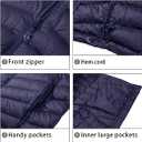 CAMEL CROWN Men Packable Down Jacket Hooded Lightweight Puffer Insulated Coat for Travel Outdoor Hiking (Blue, L)