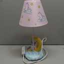 HERBESTBAY Kids Table Lamp, Adorable Moon Unicorn Style Desk Lamp, 16 Inch Pink Bedside Lamp Ideal for Girls Bedroom Decor, Includes LED Bulb