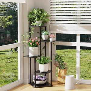 MUDEELA Plant Stand Indoor, 5 Tier Tall Plant Shelf Plant Holders, Bamboo Plant Stands Corner Plant Stand for Multiple Plants for Indoor, Outdoor, Corner, Balcony, Living Room and Bedroom